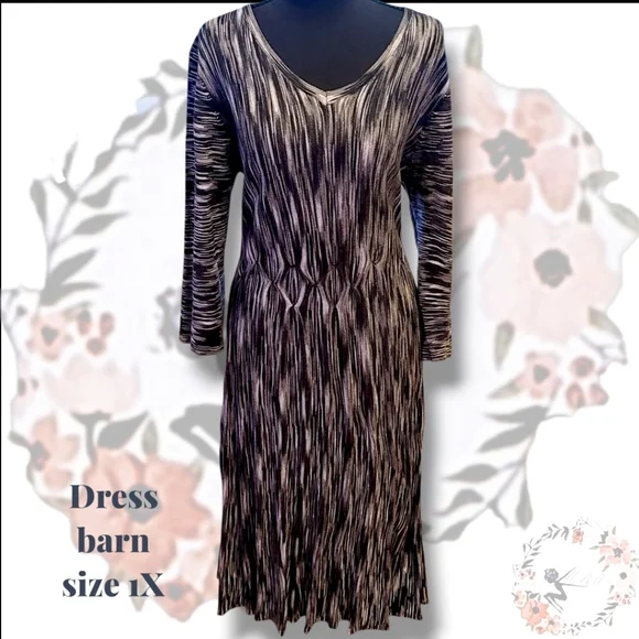 Dressbarn Black and White Women's Knit Sweater Dress 1X - Picture 5 of 6